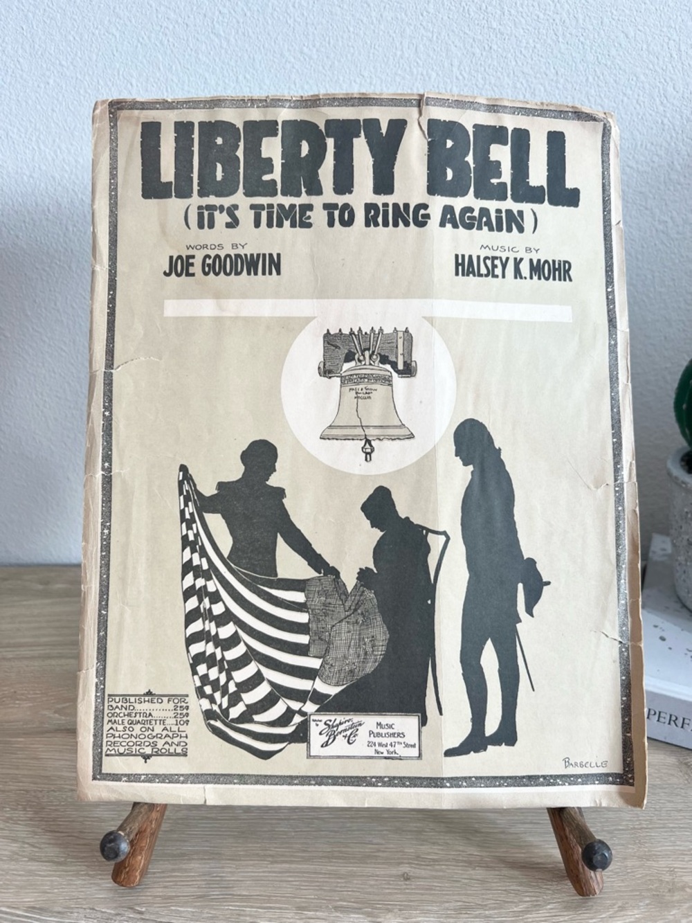 1917 Liberty Bell It’s Time to Ring Again WWI Patriotic Sheet Music Barbelle